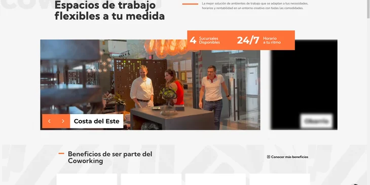 Ejemplo de sitios web de coworking.