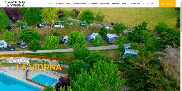 Ejemplo de un sitio web de camping.