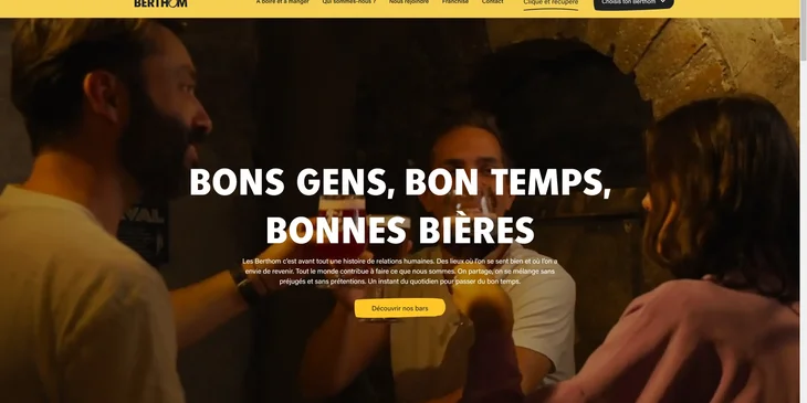 Un exemple de site web de bar.