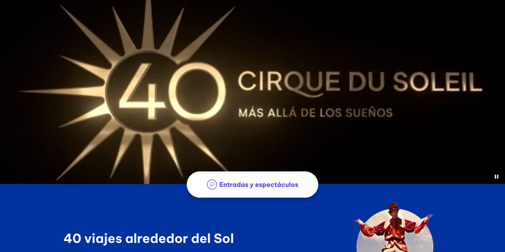 Ejemplo de un sitio web de circo.