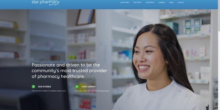 An example of a pharmacy website.