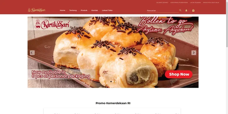 Contoh website makanan.