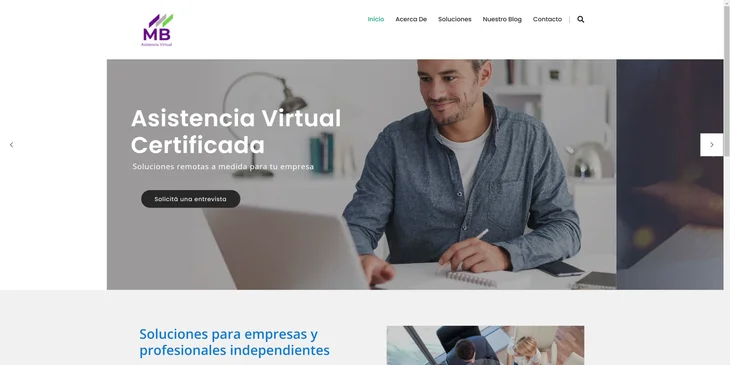 Ejemplo de sitio web de asistentes virtuales.