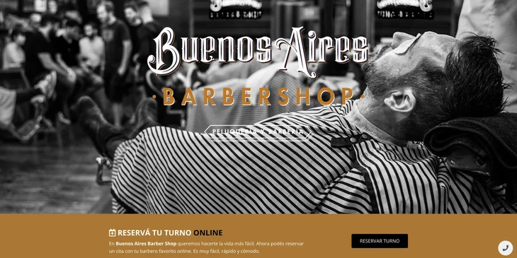 Ejemplo de un sitio web de barberías.