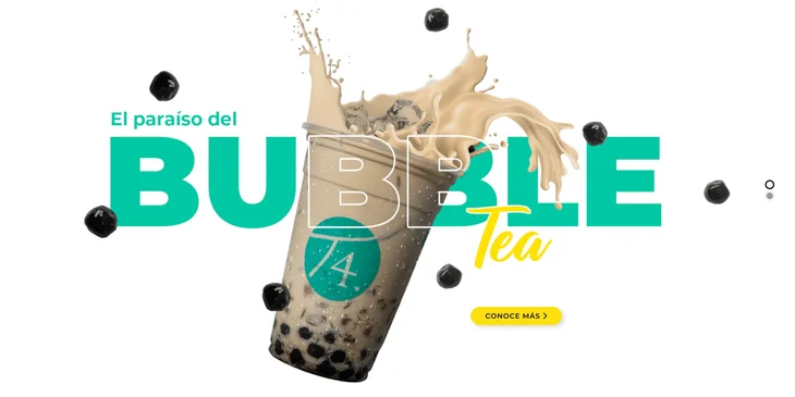 Ejemplo de un sitio web de té de burbujas.