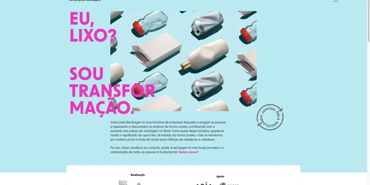 Um exemplo de site de reciclagem.