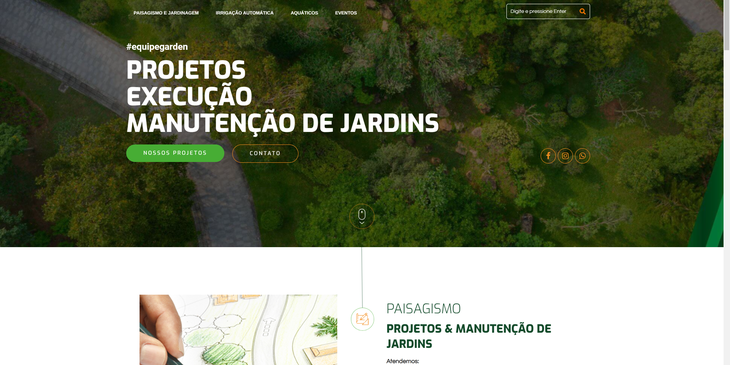 Um exemplo de site de paisagismo.