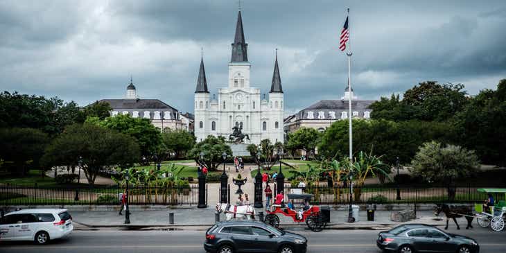 View of Jackson Square in New Orleans, Lousiana.