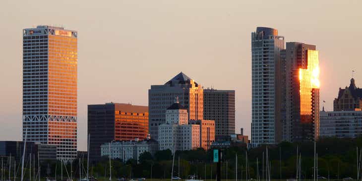 City skyline of Milwaukee, Wisconsin.