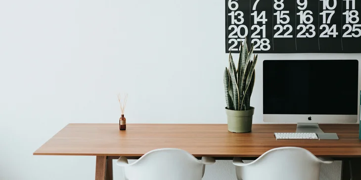 A minimalist desk setup.