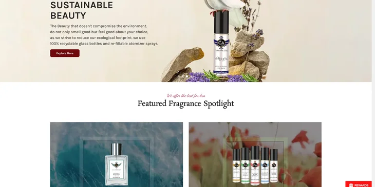 An example of a perfume website.