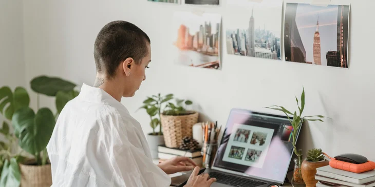 A photographer updating their images for their online portfolio.