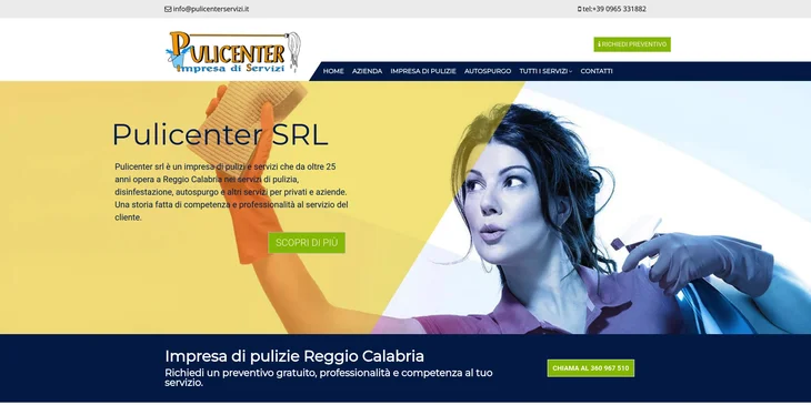 Un esempio di un sito web di un'impresa di pulizie.