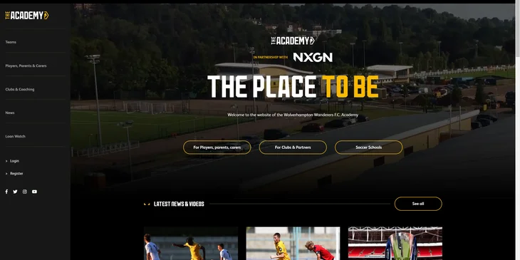 An example of a sports website example.